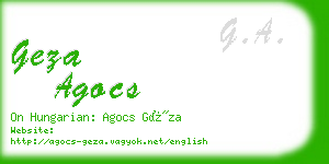 geza agocs business card